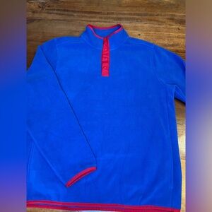Lands End Men’s Size 38-42 Quarter Snap Blue Fleece